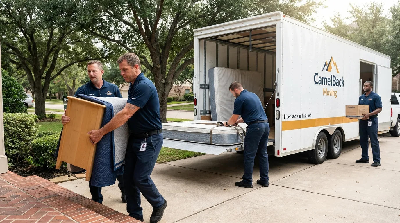 Crew loading residential truck for cross-state move from Youngwood, PA