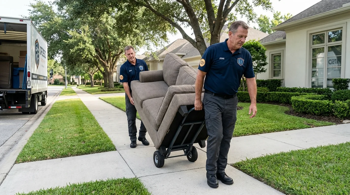 Local residential moving crew loading furniture in Youngwood, PA